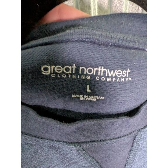 Great Northwest Long Sleeve Two Tone Black Gray Size Large - Picture 3 of 4